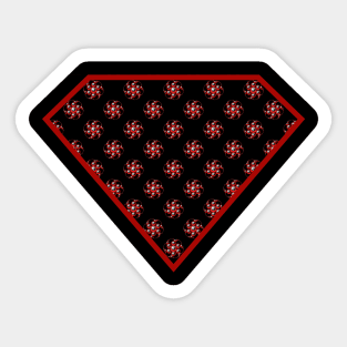 Yin Yang Diamond Design - Red Color with a Ball Effect Pattern Sticker